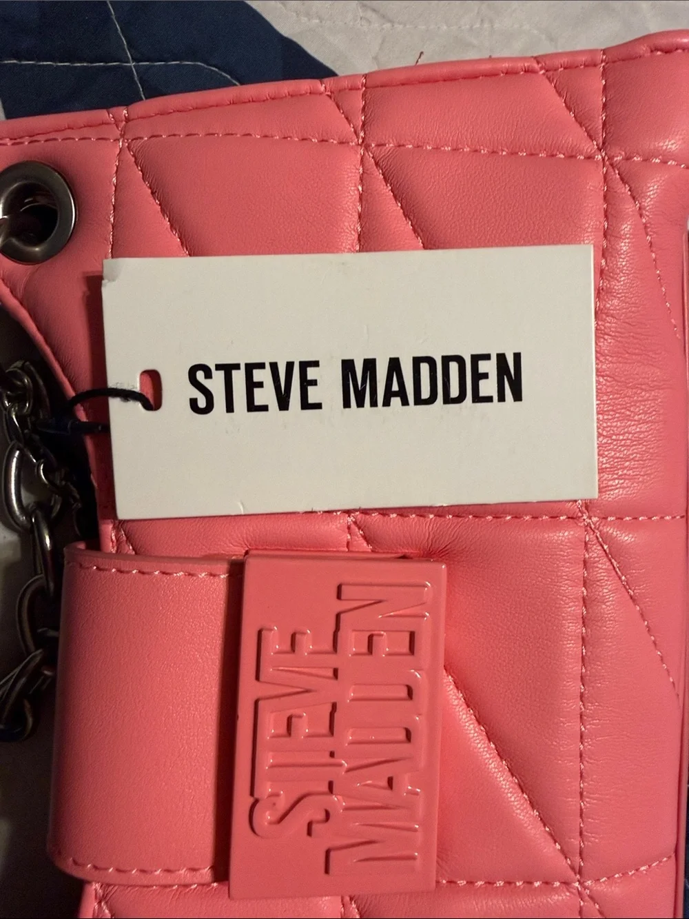 NWT Steve Madden Quilted Bhera Shoulder Bag In Thrift Pink - Picture 9 of 11